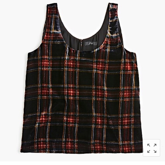 J. Crew Tops - NWT J Crew Velvet Tank Top in Stewart Tartan size0